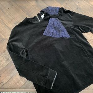 TOGA | Leather trimmed velvet bow top